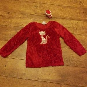 Red furry tops for girls